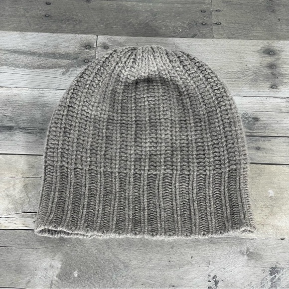 PORTOLANO Women’s Ribbed Cashmere Knit Beanie - light Grey (O/S)